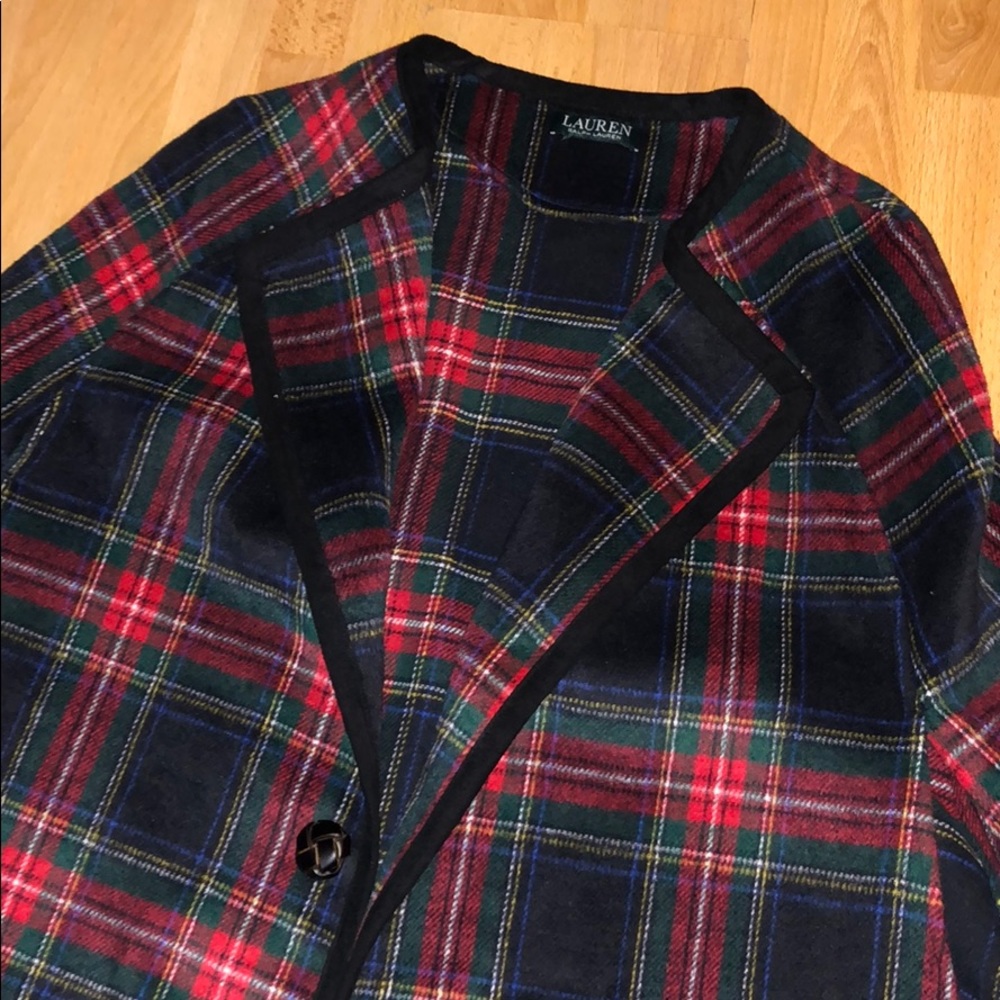 Vintage Ralph Lauren Plaid Cape with Side Slits